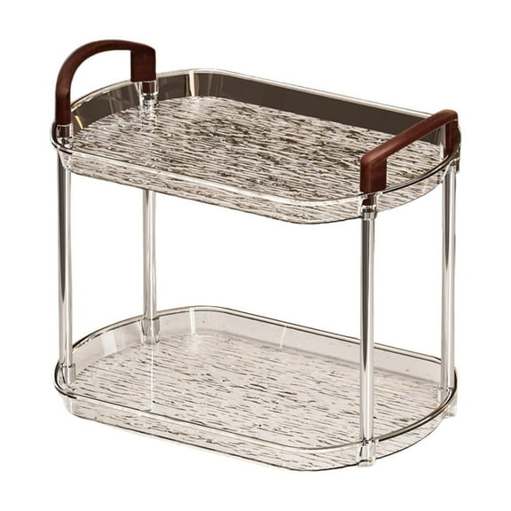 PPLoney Clear Acrylic Bathroom Storage Rack - 2-Tier Cosmetics Organizer for Desktop, Versatile Display for Bedroom, Bathroom, Kitchen