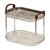 PPLoney Clear Acrylic Bathroom Storage Rack - 2-Tier Cosmetics Organizer for Desktop, Versatile Display for Bedroom, Bathroom, Kitchen