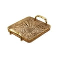 thumbnail image 1 of PPLoney Clear Gold Food Tray with Armrests - Versatile Serving Tray for Home, Parties, and Gatherings, 1 of 6