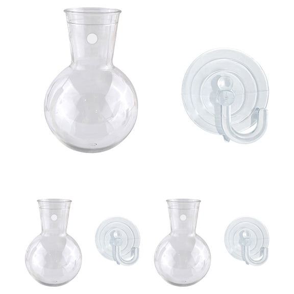 PPLoney Clear Wall-Mounted Hanging Vase for Flowers and Plants - Stylish Home Decor with Suction Cup and Multi-Functional Design, Ideal for Hydroponics or Decorative Storage