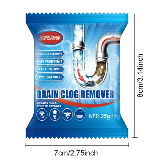 PPLoney Clog Remover Powder - Efficient Hair and Food Blockage Cleaner for Sink, Shower, and Toilet Drain Maintenance