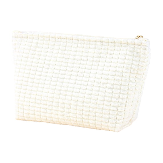 PPLoney Corduroy Makeup Bag - Handheld Toiletry Pouch with Large Capacity for Travel & Organization