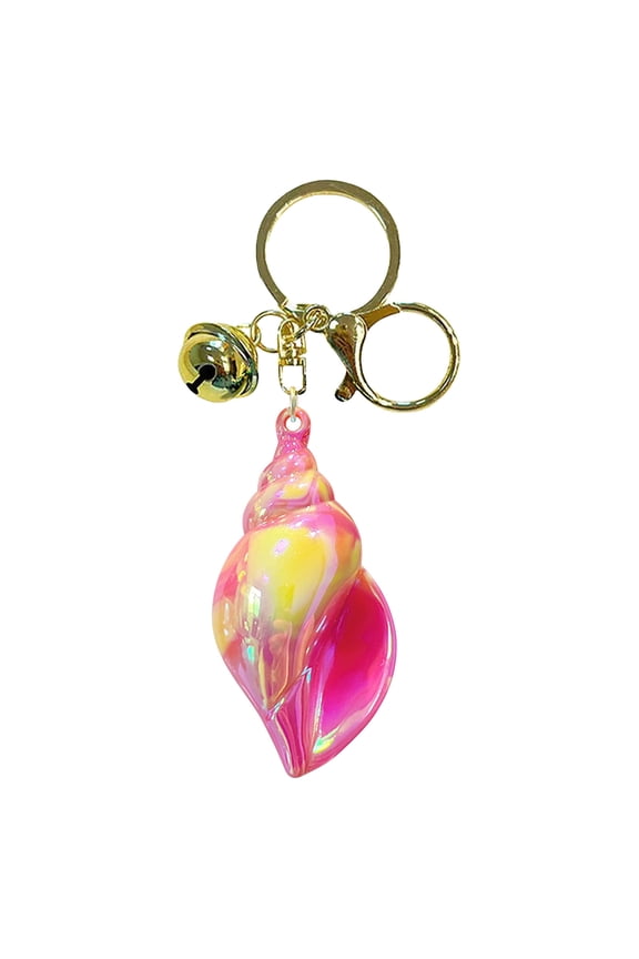 Cute Conch Keychain with Sparkly Rhinestone Pearls for Car, Backpack or Keys