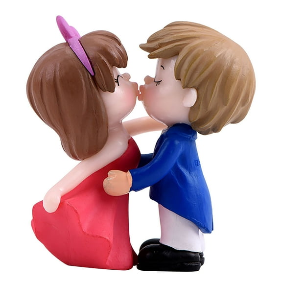 PPLoney Cute Kissing Couple Doll Set - High Simulation PVC Figurines for Home Décor, Shelf or Desk Decoration