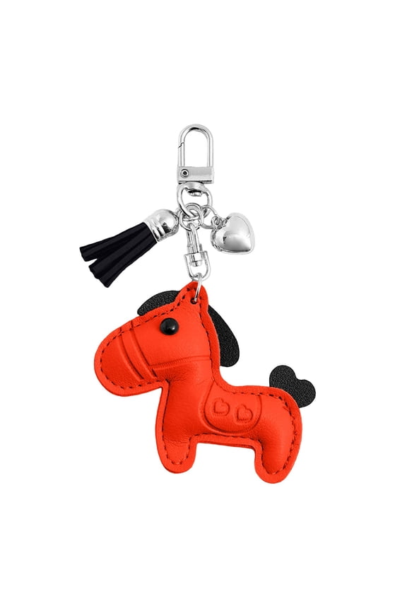 Cute Leather Pendant Mobile Phone Keychain Tassel Accessory for Bags & Keys