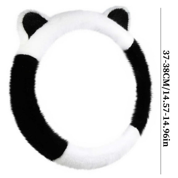 PPLoney Cute Plush Steering Wheel Cover for Comfortable Grip and Protection - Non-Slip and Sweat-Absorbing Design - Fits 36 cm Steering Wheels - Easy to Install