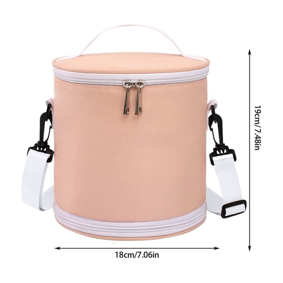 PPLoney Cylindrical Insulation Bag - Large Capacity Bento Bag with Waterproof Fabric for Work, Outdoor, and Picnics