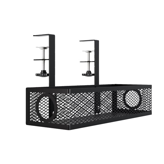 PPLoney Under Desk Storage Shelf - Adjustable Carbon Steel Cable Organizer Basket for Office or Home - Easy Installation, Large Capacity, Stylish Design - 34x20x12cm