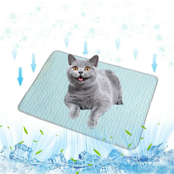PPLoney Dog Cool Mat Large Self Cooling Pad 27.56x35.43 in for Indoor & Outdoor Use - Breathable, Easy to Clean, Portable Pet Blanket - Available in Gray, Green, Beige, Blue