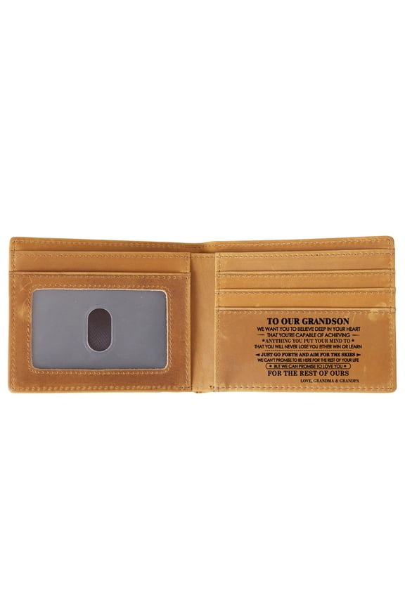 Engraved Men's Leather Wallet - Stylish Design, Unique Gift for Loved Ones