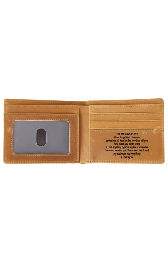 Engraved Men's Leather Wallet - Stylish Design, Unique Gift for Loved Ones