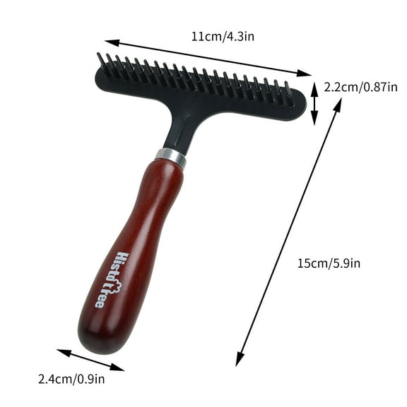 PPLoney Hand Carpet Rake for Fluffing and Cleaning Carpets, Durable Wooden Handle and Iron Comb, Suitable for All Carpet Types, Ideal for High Traffic Areas, Easy to Use
