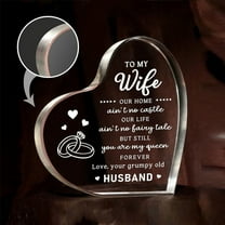 PPLoney Heart Acrylic Keepsake Gift for Wife - You Are My Queen Engraved Love Decor for Anniversary, Birthday, Valentine's Day