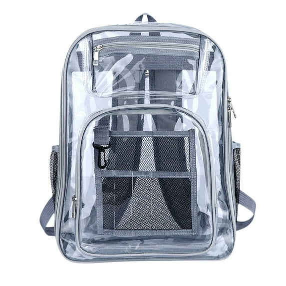 PPLoney Heavy Duty Clear Backpack with Large Laptop Compartment, Transparent Rucksack for Events, Travel, and Sports, Durable PVC with Comfortable Straps, Stadium Approved Security Bag