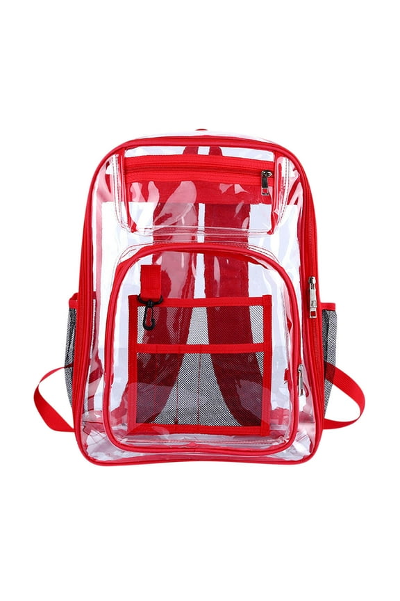 Heavy Duty Clear Backpack with Large Laptop Compartment, Transparent Rucksack for Events, Travel, and Sports, Durable PVC with Comfortable Straps, Stadium Approved Security Bag