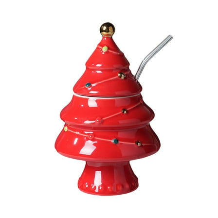 PPLoney Large Capacity Ceramic Christmas Mugs - Perfect for Hot Drinks, Festive Decor, and Thoughtful Gifts for Coffee and Hot Chocolate Lovers(Red)