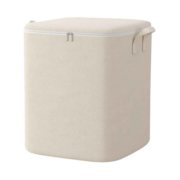 PPLoney Large Capacity Storage Bag with Zipper Closure, Dustproof Design, Cotton and Linen Handles for Clothing and Quilts, Foldable and Space Saving Storage Solution