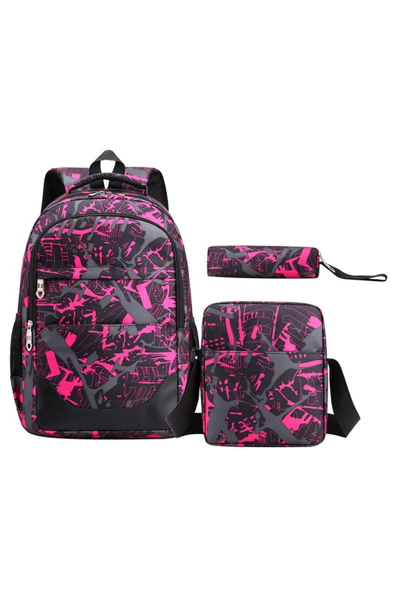 Large Capacity Travel Backpack Set with Zippered Pockets, Side Pockets for Water, and Organized Storage for Books and Essentials - Perfect for Outdoor Adventures