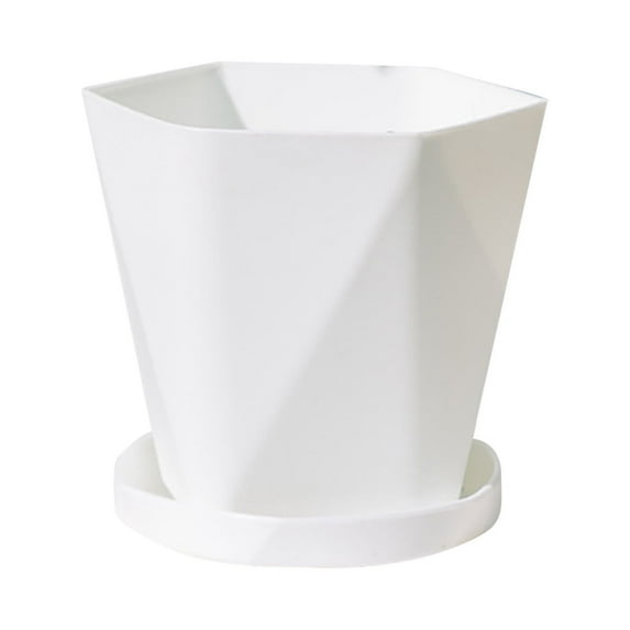 PPLoney Large Plastic Flower Pot with Drainage Hole and Saucer for Indoor and Outdoor Use - Ideal for Home and Garden Decor, Perfect for Plant Lovers