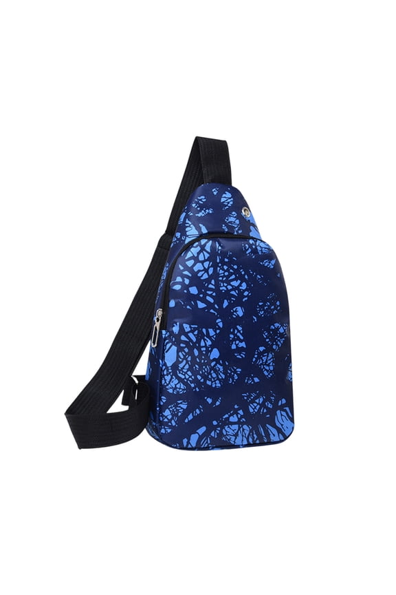 Men's Multi-Function Large Capacity Chest Bag – Durable Outdoor Sports Shoulder Messenger Backpack with Adjustable Strap, Front Zipper Pocket, & Headphone Access