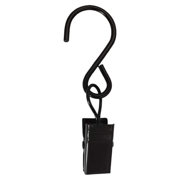 PPLoney Metal S-Hook with Clip for Shower Curtains, Party Lights, and Decor - Durable Stainless Steel Multi-Functional Hanger for Indoor/Outdoor Use, Easy to Install, 6cm Size