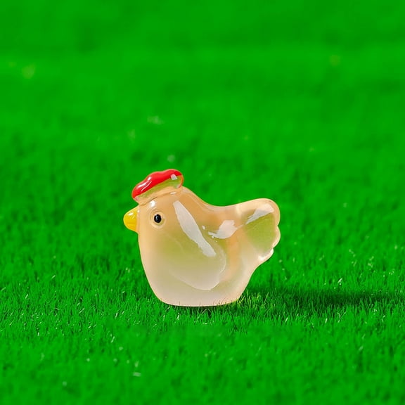 PPLoney Mini Luminous Resin Chicken Figurines for Garden, Aquarium, Home Decor - Cute Glow-in-the-Dark Hen Decorations, Perfect for Parties and DIY Projects!