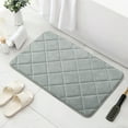 thumbnail image 1 of PPLoney Non-Slip Absorbent Bathroom Floor Mat, Soft Polyester Kitchen Toilet Rug, Geometric Design, Easy to Clean, Perfect for Home Décor, 60x40cm (Gray), 1 of 6