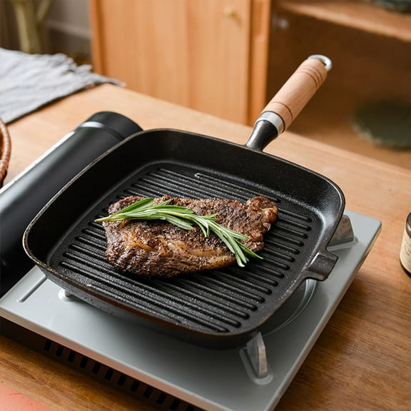 PPLoney Non-Stick Iron Steak Frying Pan - Versatile Skillet for Frying, Grilling, and Sautéing - Durable and Heat-Conductive Cookware for Perfect Meals