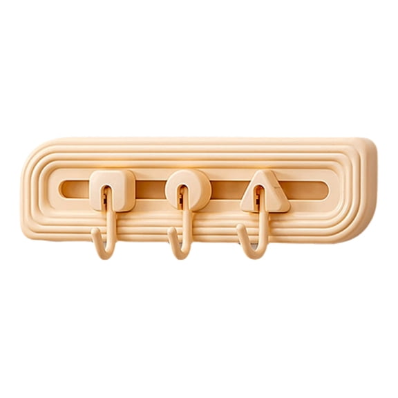 PPLoney Non-Stick Sliding Hooks for Kitchen and Bathroom - Adjustable Spacing, Easy Installation, Moisture Resistant, Multi-Purpose Organizer (Khaki)