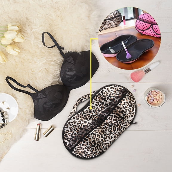PPLoney Portable Travel Bra Storage Bag - Lingerie Organizer Case for Makeup and Underwear - Fits A/B/C Cups - Hard Shell Design for Home or Travel -EVA Material, Zipper Closure