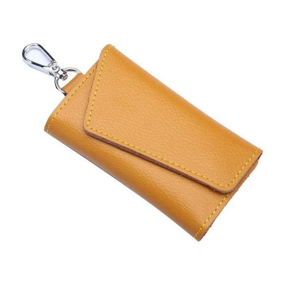 PPLoney Premium Cowhide Leather Key Case for Men - Multi-functional Organizer with Exquisite Craftsmanship - Durable, Stylish & Protective Design (Yellow)
