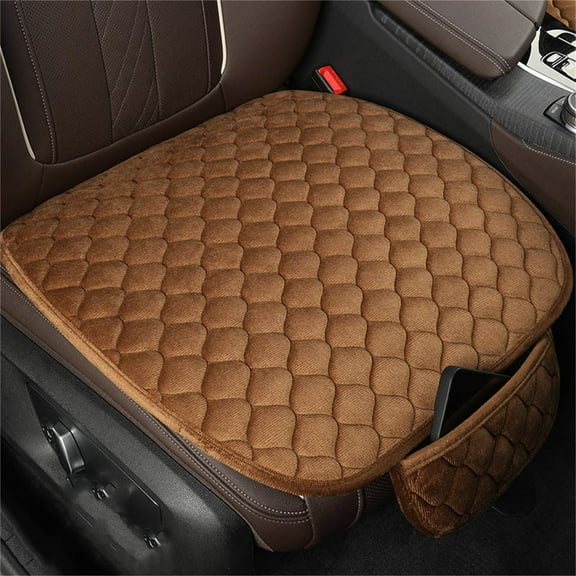 PPLoney Premium Plush Car Seat Cushion with Non-Slip Rubber Bottom and Storage Pouch - Comfortable, Stylish, and Easy to Install Seat Pad for Ultimate Driving Experience