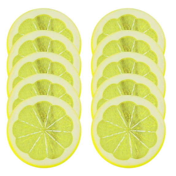 PPLoney Realistic Plastic Lemon Decoration - 10pc Life-like Lemons for Home, Kitchen, Party, and Wedding Decor