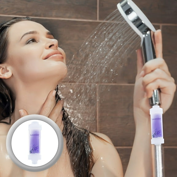 PPLoney Shower Filter for Hard Water - Removes Impurities & Chloramines, Spa-Like Aromatherapy, Standard 1/2" Thread for Most Shower Heads, Rejuvenates Skin & Hair, Easy to Install (Purple)