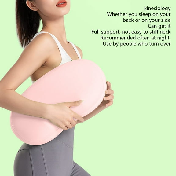 PPLoney Sleep Headrest Pillow - Memory Foam, Pressure Relief, Available in Green, Pink, Yellow - 42x22x10 cm, 710g