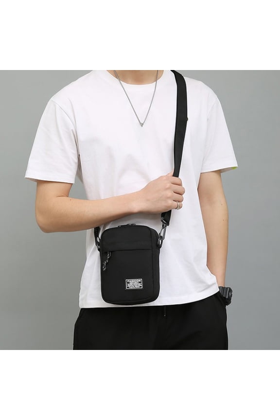 Sling Bag Crossbody Chest Shoulder Travel Bag for Men and Women with Earphone Hole - Adjustable One Strap Backpack for Daily Use and Outdoor Activities (Black)