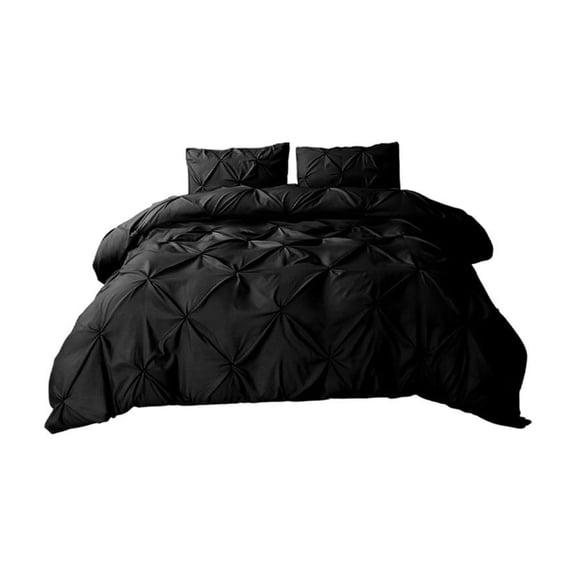 PPLoney Solid Color 3 Piece Quilt Cover Set - Soft Polyester Fabric with Elegant Design, Includes 1 Quilt Cover and 2 Pillowcases, Easy Care and Durable