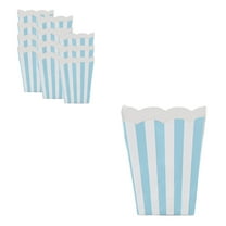 PPLoney Striped Popcorn Boxes, 12-Pack – Large-Capacity, Paper Snack Boxes for Parties, Picnics & Cinema, 10.5 x 7.5 x 2 cm