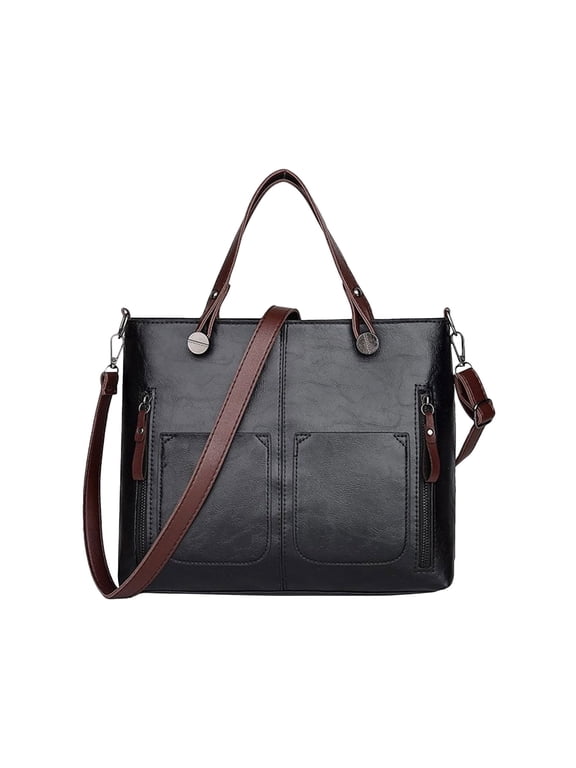 Stylish Women's Leather Tote Bag with Multi Pockets, Removable Shoulder Strap, Ideal for Work and Shopping, Durable and Spacious Handbag for Daily Use