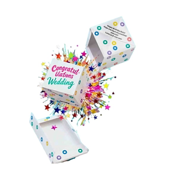 PPLoney Surprise Greeting Card Box - Confetti Explosion Card for Weddings & Birthdays