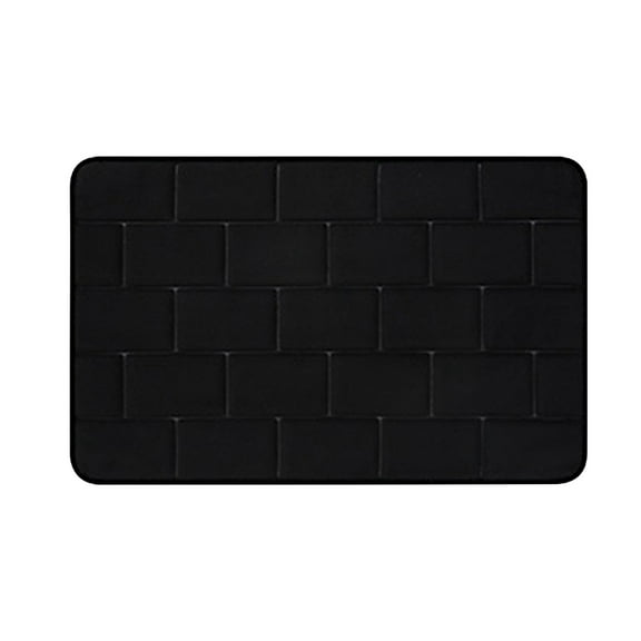 PPLoney Thick Memory Foam Bath Rug, Soft Velvet Bathroom Mat with Non-Slip Bottom, Absorbent, Machine Washable, Multipurpose Decor for Home Use(Black)