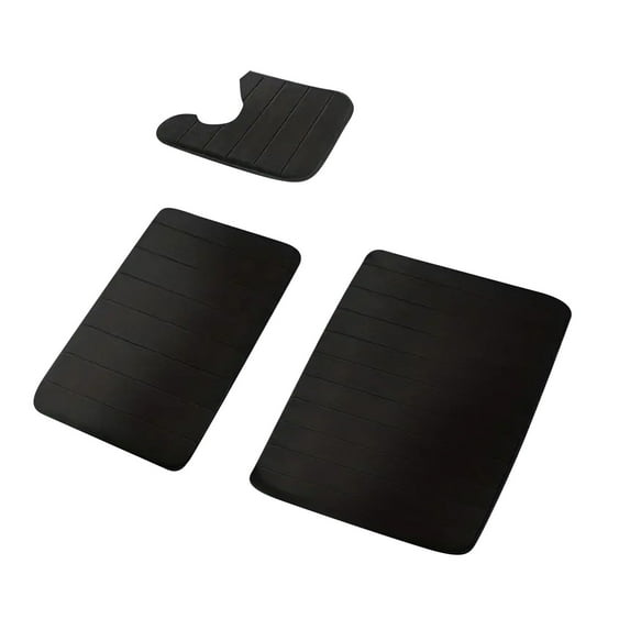 PPLoney Three Piece Bathroom Mat Set - Soft and Absorbent Rugs for Home, Hotels, Saunas, Gyms, Living Rooms - Quick Dry, Easy to Clean, Comfortable Foot Mats