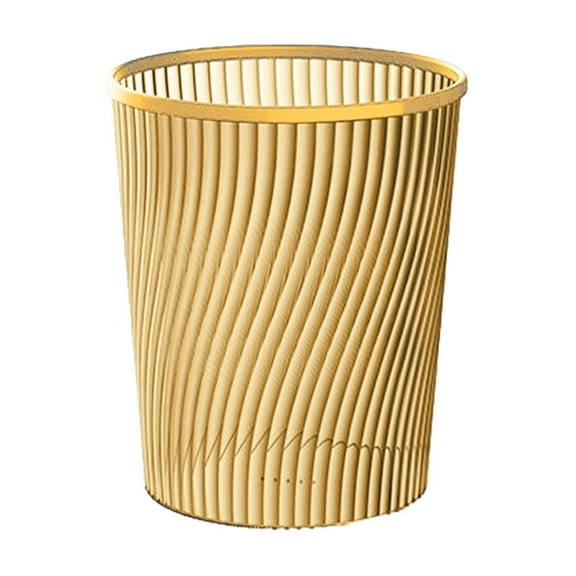 PPLoney Translucent Large Capacity Trash Can - Stylish and Durable Design with Easy Clean Features, Perfect for Home or Office Use.(Gold)
