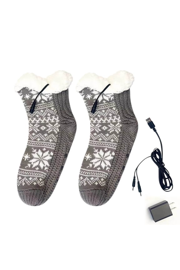 Warm Heating Socks for Men and Women - Rechargeable Electric Thermal Socks with USB Charger, 3 Heat Settings, Ideal for Cold Weather Use