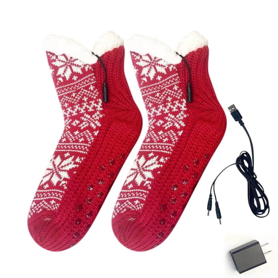 PPLoney Warm Heating Socks for Men and Women - Rechargeable Electric Thermal Socks with USB Charger, 3 Heat Settings, Ideal for Cold Weather Use