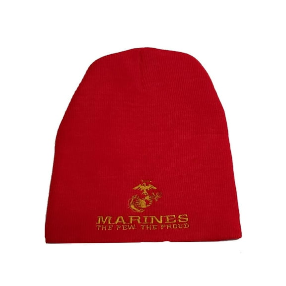 PPM Brands USMC Red Marines Marine Corps Uncuffed Beanie Hat Cap Made in the USA WCAP029