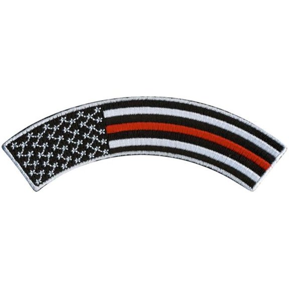 PPM4164 Thin Red Line Top Rocker Patch - Multi Color - 4 x 1 in. - Iron-On/Sew-On