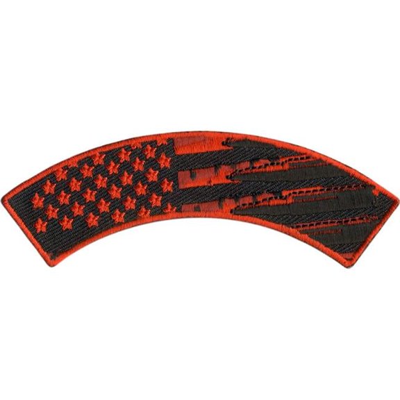 PPM4188 Flag Bullets Top Rocker Patch - Multi Color - 4 x 1 in. - Heat-Sealed Backing