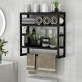 PPN Towel Rack Bathroom Storage Shelves Over The Toilet with Towel Bar