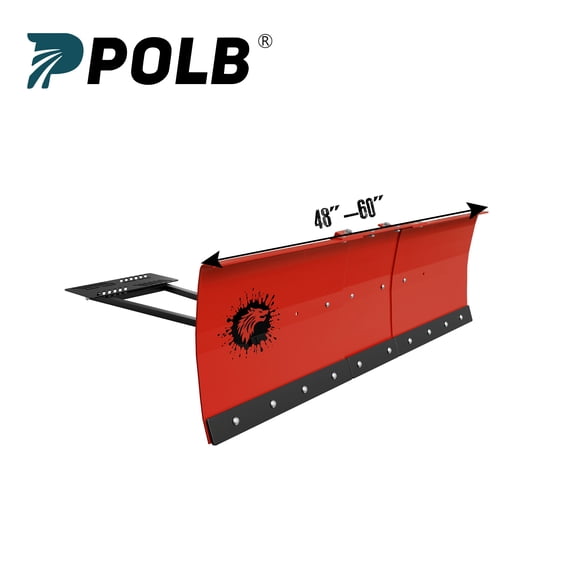 PPOLB Universal ATV/UTV Snow Plow Kit - 48"/60" Steel Blade, 5-Position Angle, Heavy-Duty Frame, Quick Mount (Winch Sold Separately) - Yellow